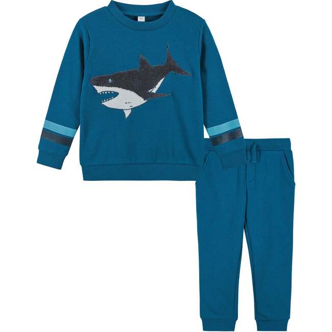 Shark Sweatshirt Set, Blue