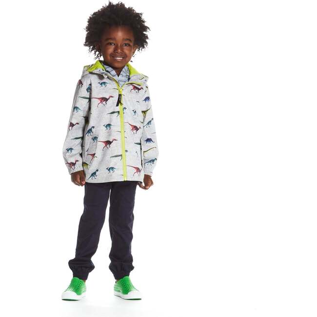 Dinosaur Raincoat, Grey - Jackets - 2