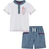 Surf Henley Set, White - Mixed Apparel Set - 1 - thumbnail