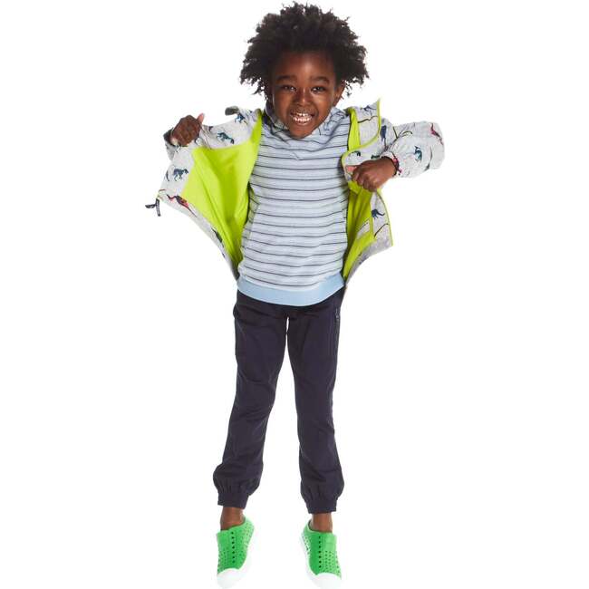 Dinosaur Raincoat, Grey - Jackets - 3