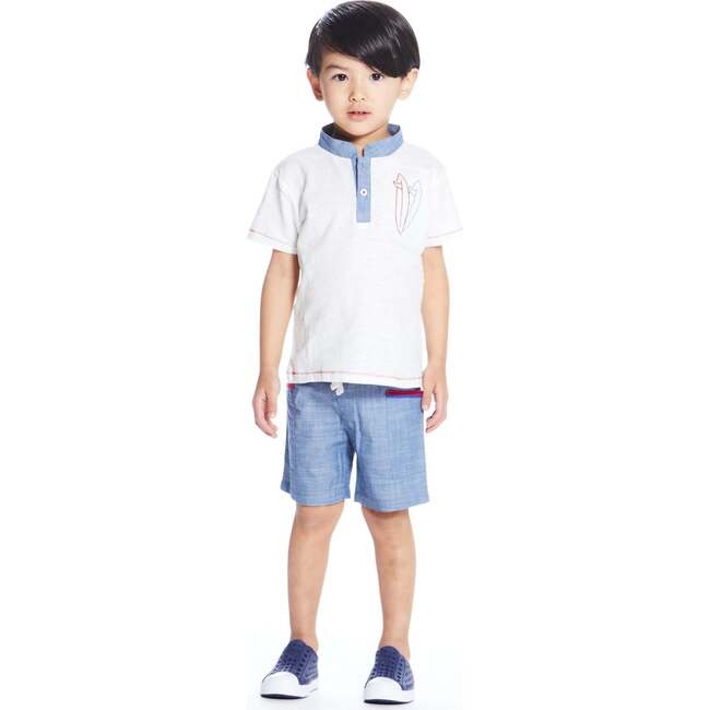Surf Henley Set, White