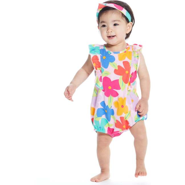 Baby Floral Bubble Set, Pink - Mixed Apparel Set - 3