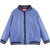 Reversible Sparkle Bomber Jacket, Blue - Jackets - 4