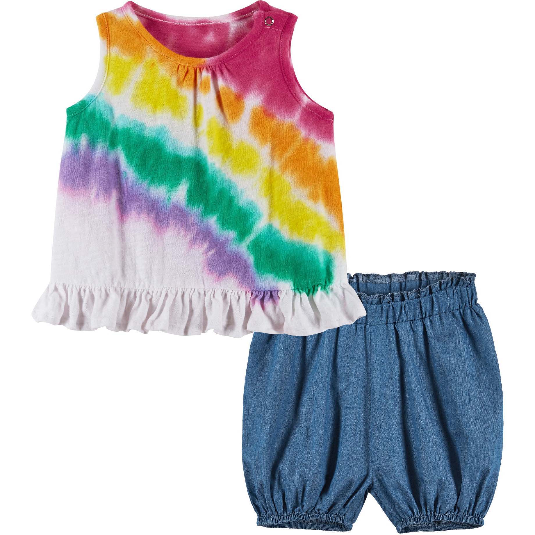 Baby Rainbow Top and Short Set, Multi - Mixed Apparel Set - 1