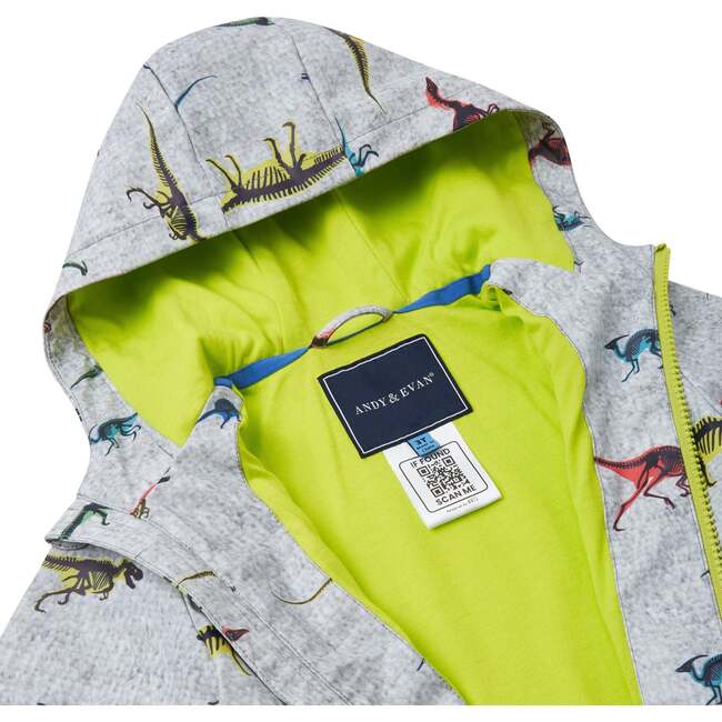 Dinosaur Raincoat, Grey - Jackets - 4