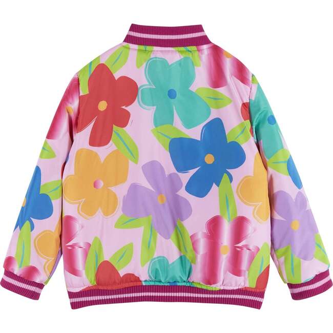 Floral Bomber Jacket, Pink - Jackets - 5