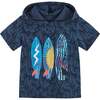 Retro Surf Hoodie, Navy - T-Shirts - 1 - thumbnail
