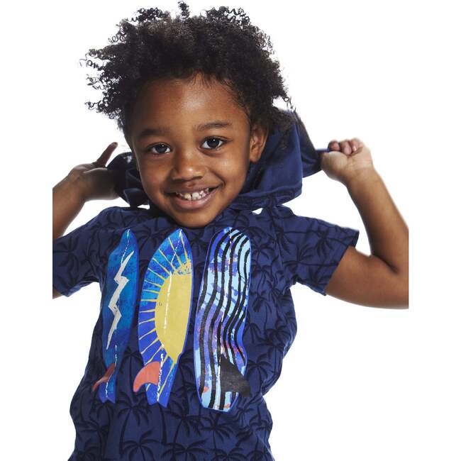 Retro Surf Hoodie, Navy - T-Shirts - 2