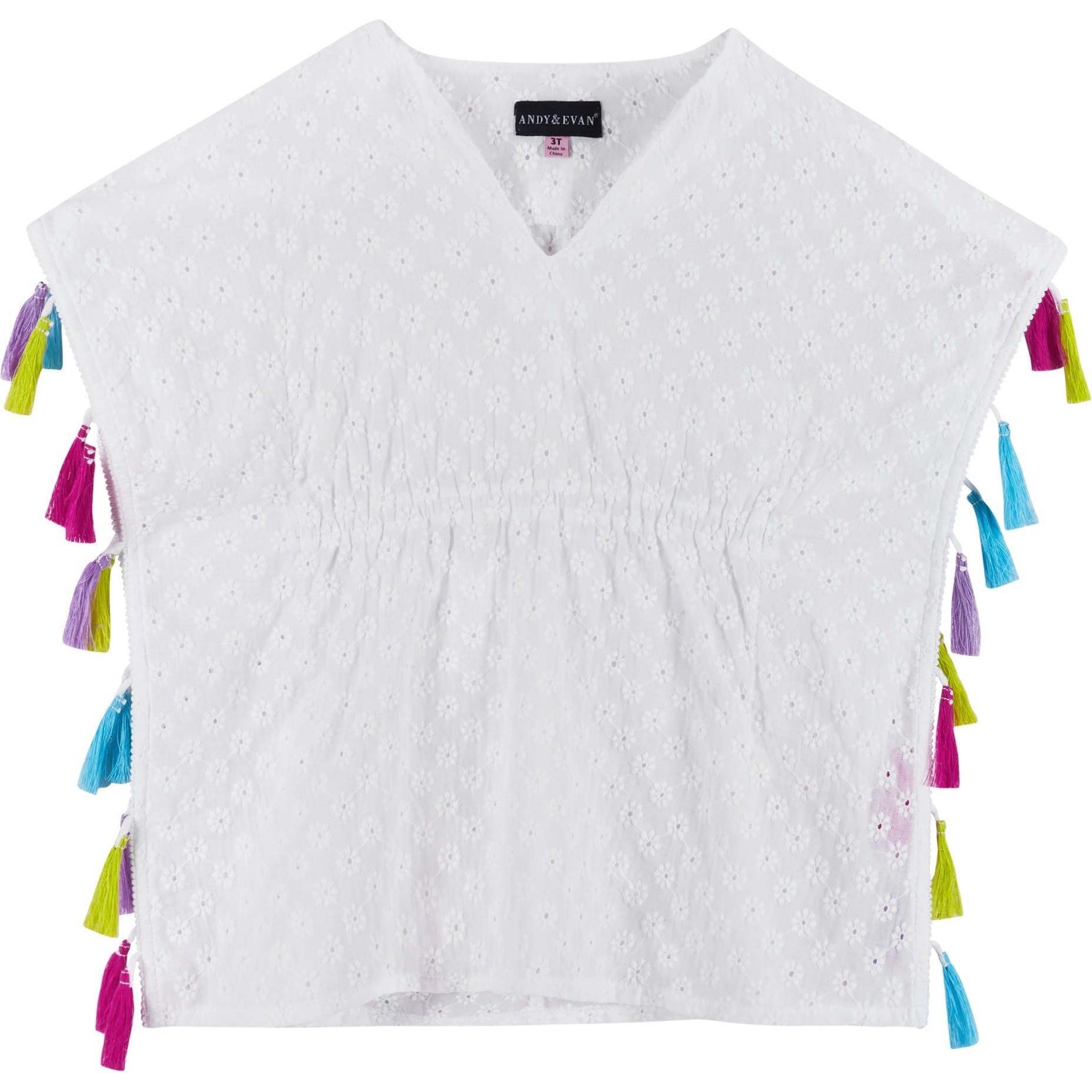 Eyelet Cover-Up (Size 2 - 6X), White - Cover-Ups - 1