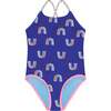 Purple and Ombre Reversible Rainbow Swimsuit, Navy - One Pieces - 3