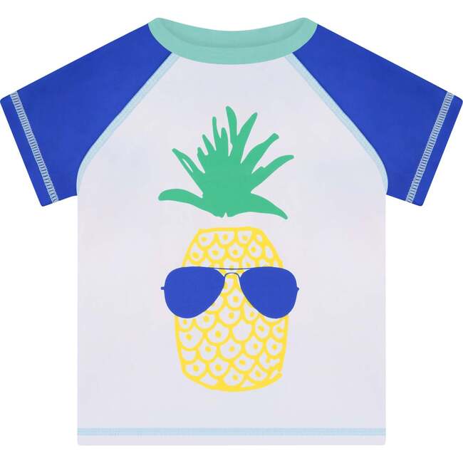 Pineapple Rashgaurd Swim Set, Blue