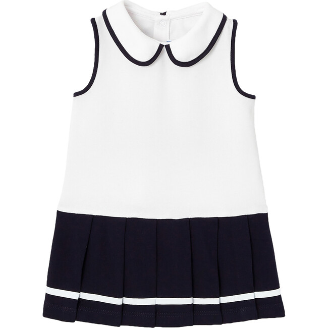 Gwen Dress, White and Navy