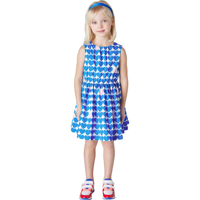 Garance Dress, White and Blue - Dresses - 2