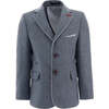 Peak Lapel Blazer, Gray - Blazers - 1 - thumbnail