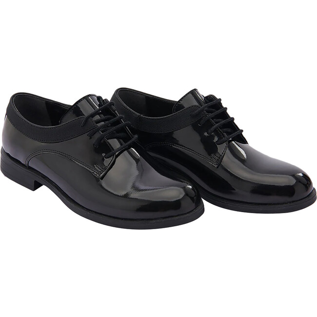 Cap Toe Oxford Shoes, Black - Slip Ons - 1