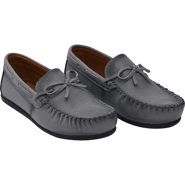 Moccasin Loafers, Gray - Slip Ons - 1