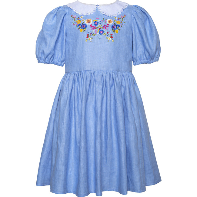Linen Dress Forgetmenot, Blue