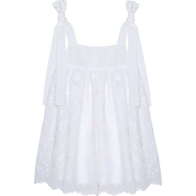 Dress With Ties, Royal White - Dresses - 1