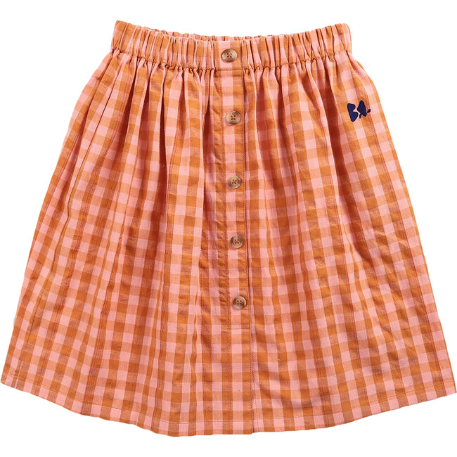Vichy Woven Skirt, Orange