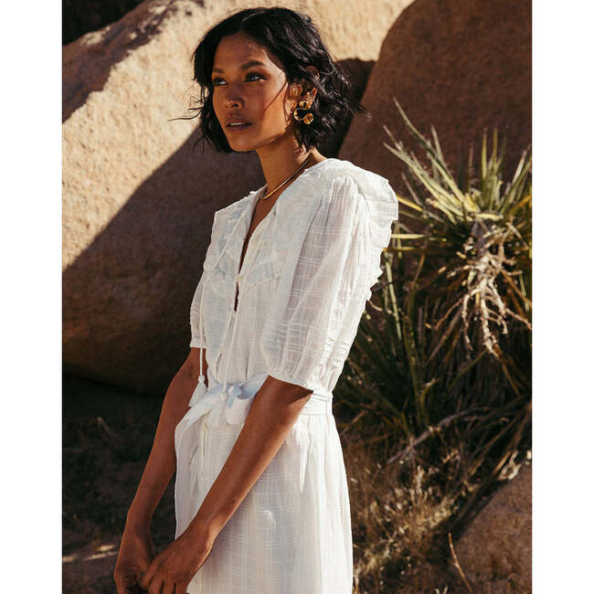 Women's Aliza Ankle Dress, White - Dresses - 3
