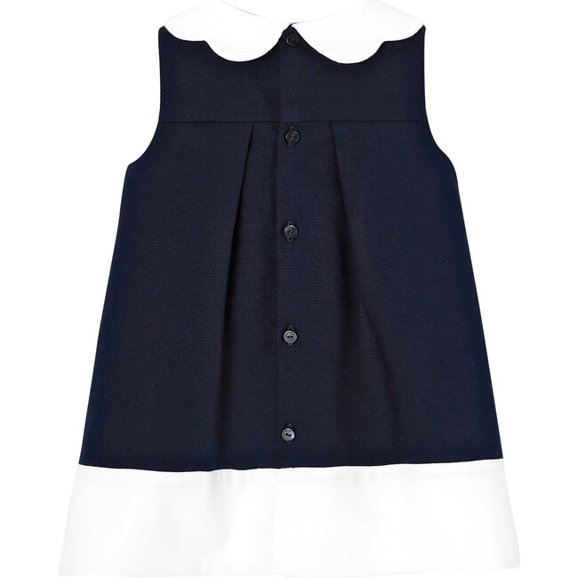 Anabelle Dress, White and Navy