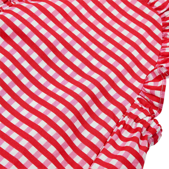 Armella Gingham Bloomers, Pink and Red - Bloomers - 4