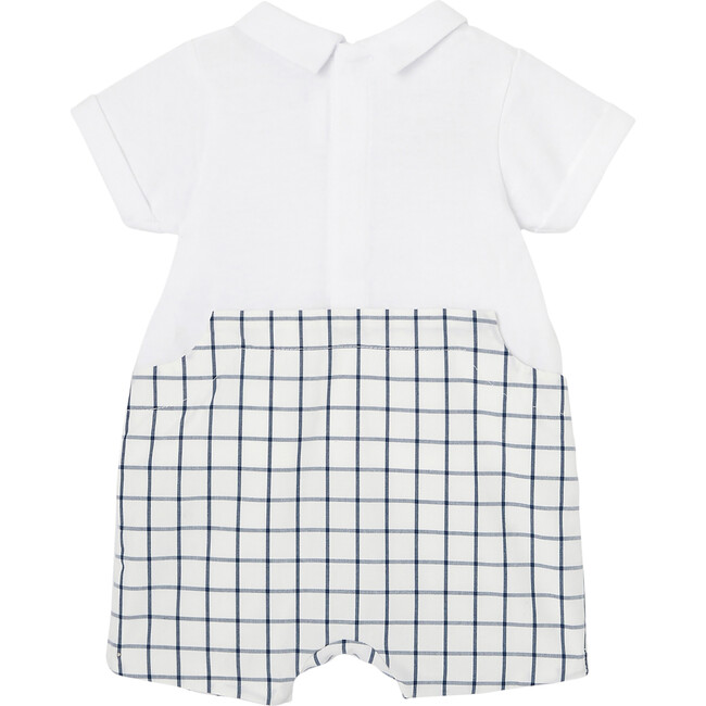 Aerien Onesie Shorts, White and Blue - Onesies - 2
