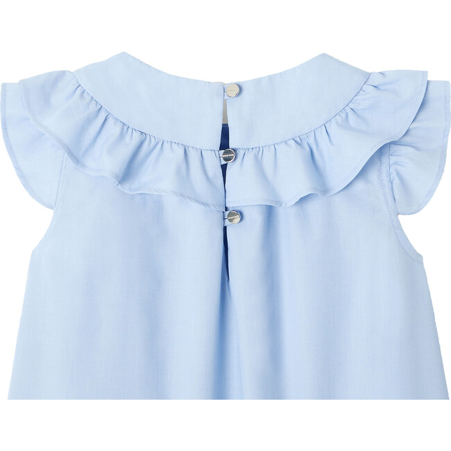 Gaite Blouse, Blue and White - Blouses - 4
