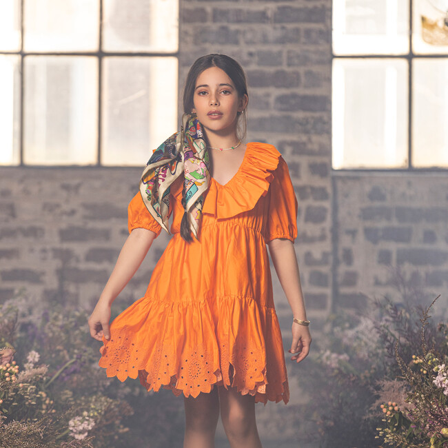 Aurora Cotton Dress, Orange