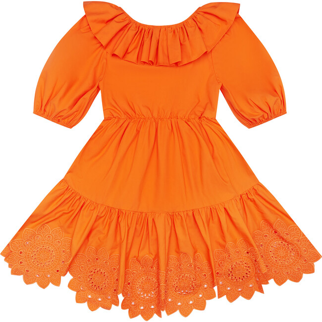 Aurora Cotton Dress, Orange - Dresses - 3