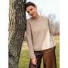 Recycled Cashmere Ribbed Crewneck, Parchment - Sweaters - 2