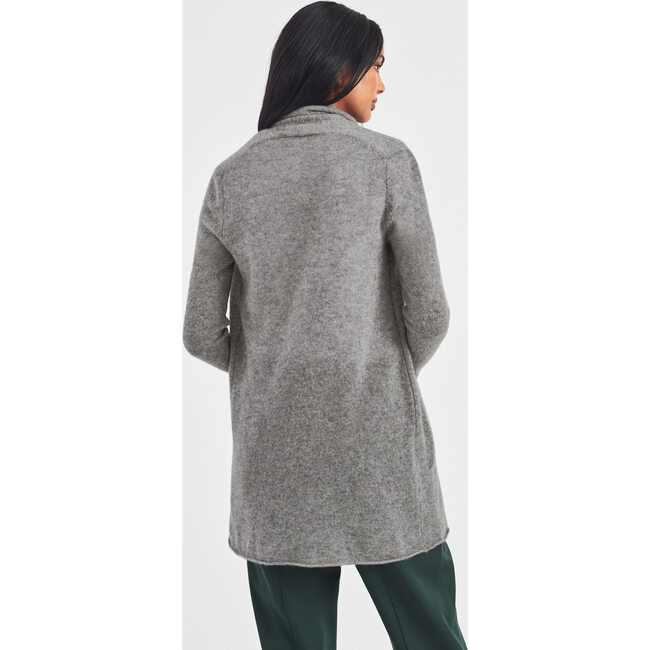 Essential Cashmere Trapeze Cardigan, Grey Heather - Cardigans - 3