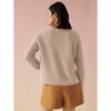 Recycled Cashmere Ribbed Crewneck, Parchment - Sweaters - 4