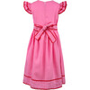 Girl's Linen Dress, Hot Pink - Dresses - 2 - thumbnail