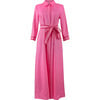 Women's Linen Shirt Dress, Hot Pink - Dresses - 1 - thumbnail