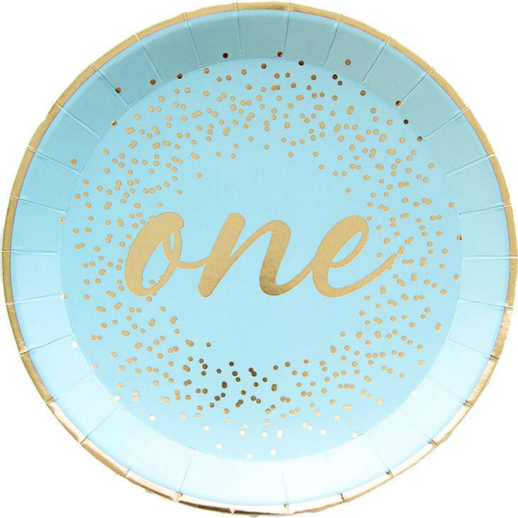 Onederland Dessert Plates, Blue - Party - 1