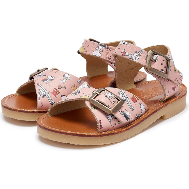 Sonny Sandal Snoopy Sun Print, Pink Leather - Sandals - 1