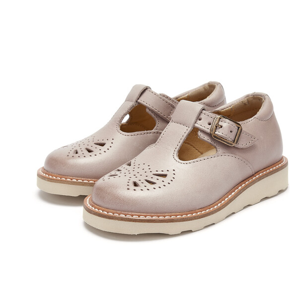 Rosie T-Bar Shoe, Mink Leather - Young Soles Shoes | Maisonette