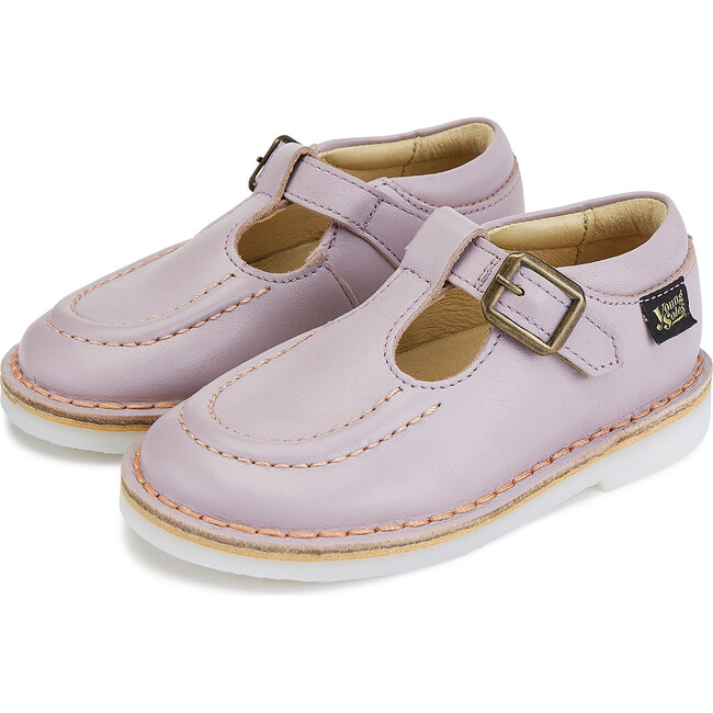 Parker Velcro T-Bar Shoe, Lilac Leather