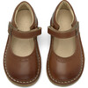 Martha Velcro Mary Jane Shoe, Tan Burnished Leather - Mary Janes - 3
