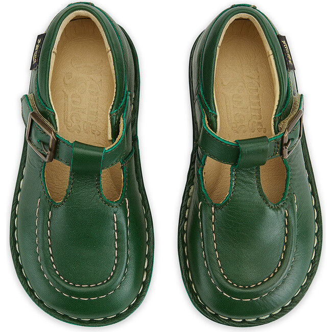 Parker Velcro T-Bar Shoe, Pea Green Leather - Mary Janes - 3