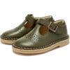 Penny Velcro T-Bar Shoe, Olive Leather - Mary Janes - 1 - thumbnail