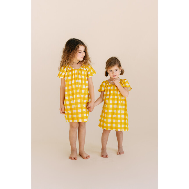 Mae House Dress, Golden Gingham - Dresses - 2