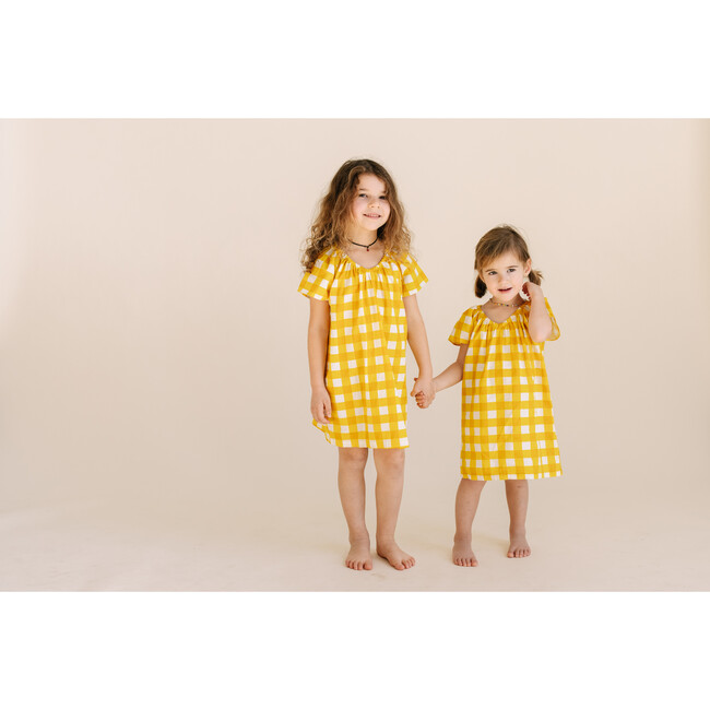 Mae House Dress, Golden Gingham - Dresses - 3
