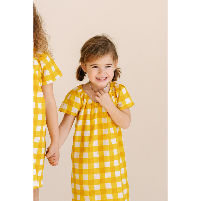 Mae House Dress, Golden Gingham - Dresses - 4