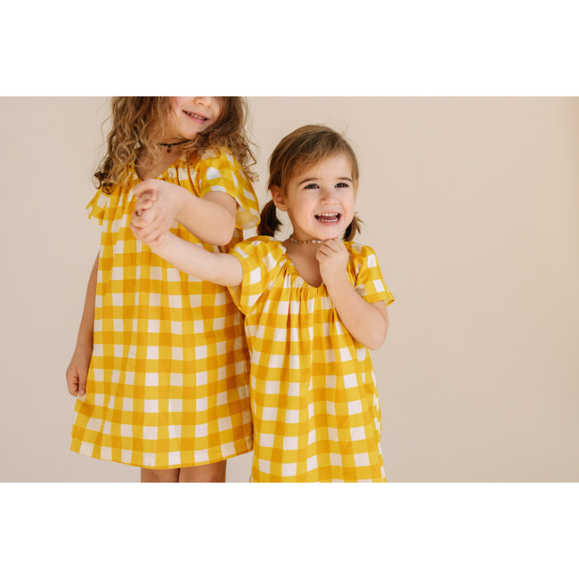Mae House Dress, Golden Gingham - Dresses - 5