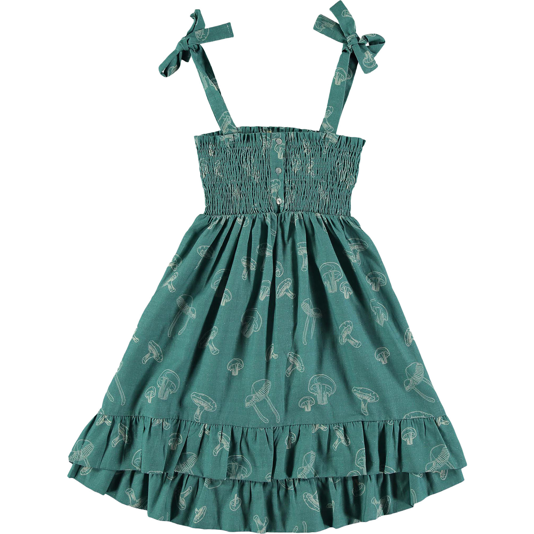 Mushroom Cotton Linen Baby Dress, Print - Dresses - 1