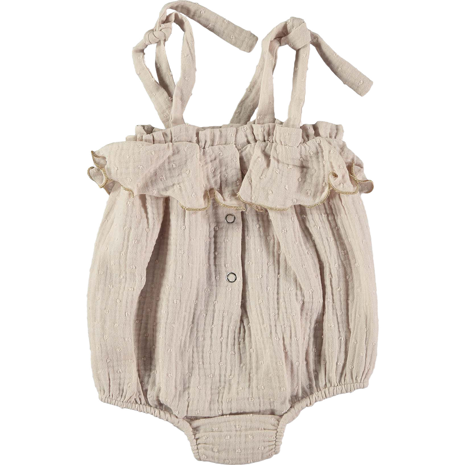 Plumetti Bambula Romper, Beige - Rompers - 1
