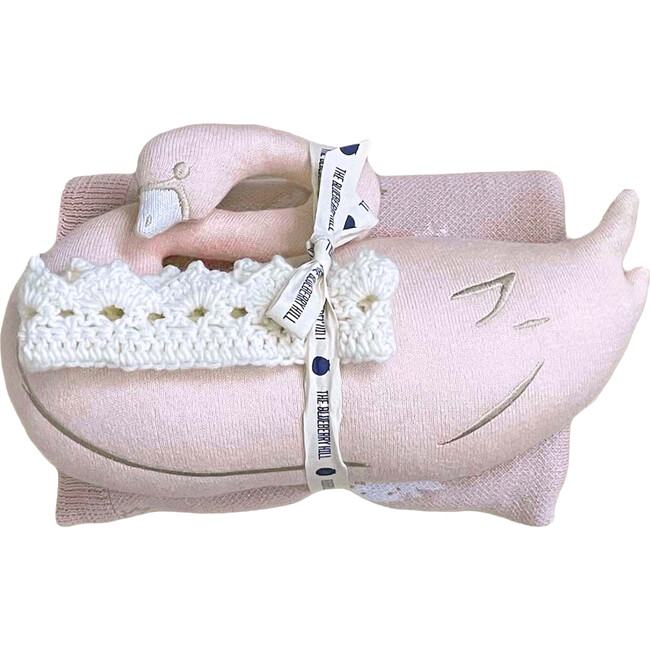 Cotton Blanket and Toy Baby Gift Set, Swan