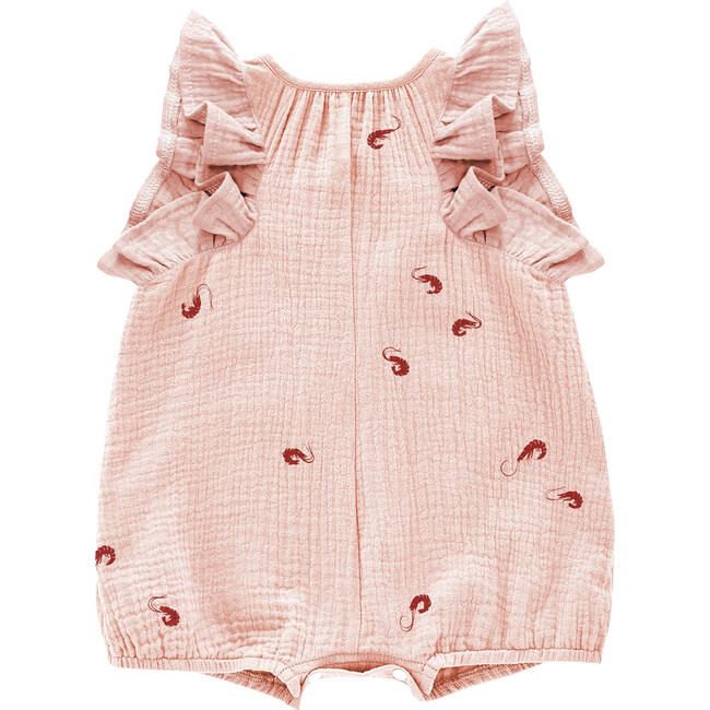 Gauze Bubble Romper with Print, Pink